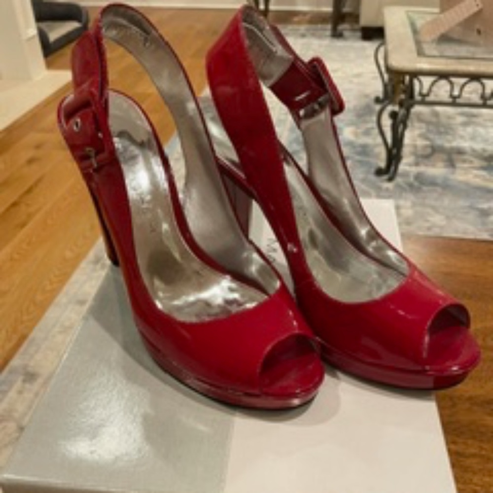 Marc Fisher - Maraya - Medium Red Patent Heels - Size 8.5 M - Picture 1 of 8
